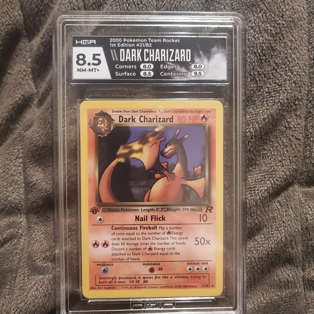1st Edition Dark Charzard 8.5 grade
